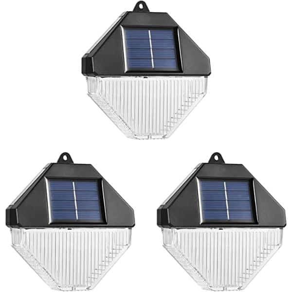 X3 Lámparas De Pared Con 3 Luces LED Solares Para Exteriores, Control Inteligente Calida