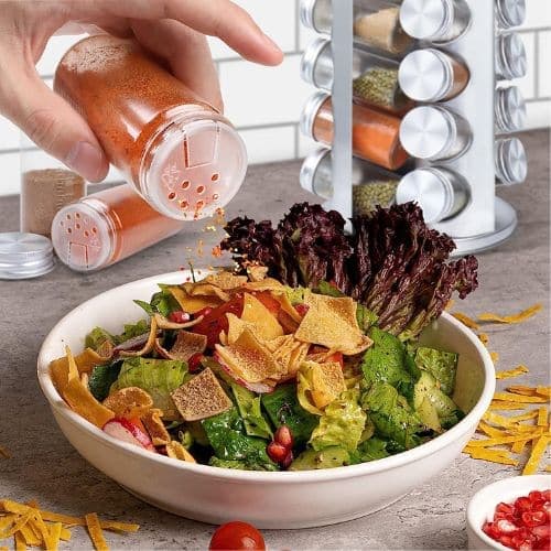 Especiero Giratorio Set De 20 Cilindro Acero Inoxidable 3