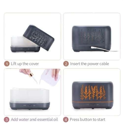 Humidificador 200ml Difusor Efecto LLama Aromatizador 2