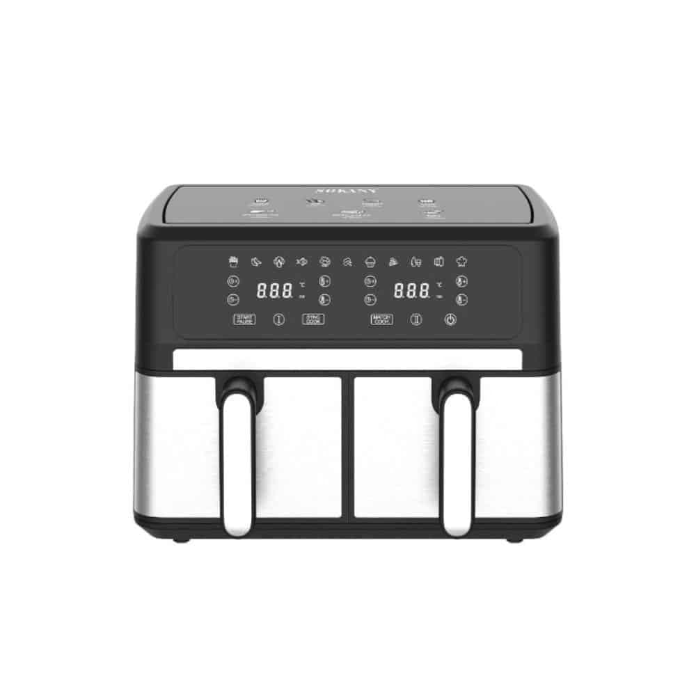 Freidora Sin Aceite Doble Canasto 10 Litros Sokany Pantalla Tactil 1