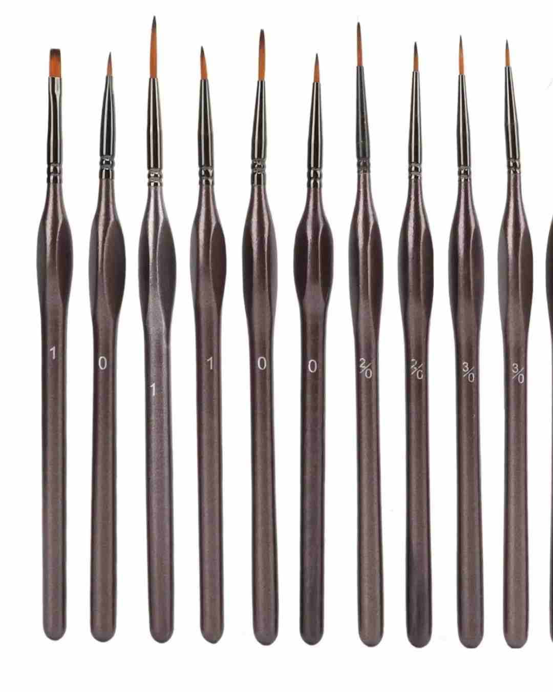 Set De Pinceles Punta Fina o Chata 10 Piezas Ergonomicos Arte Manualidades 1