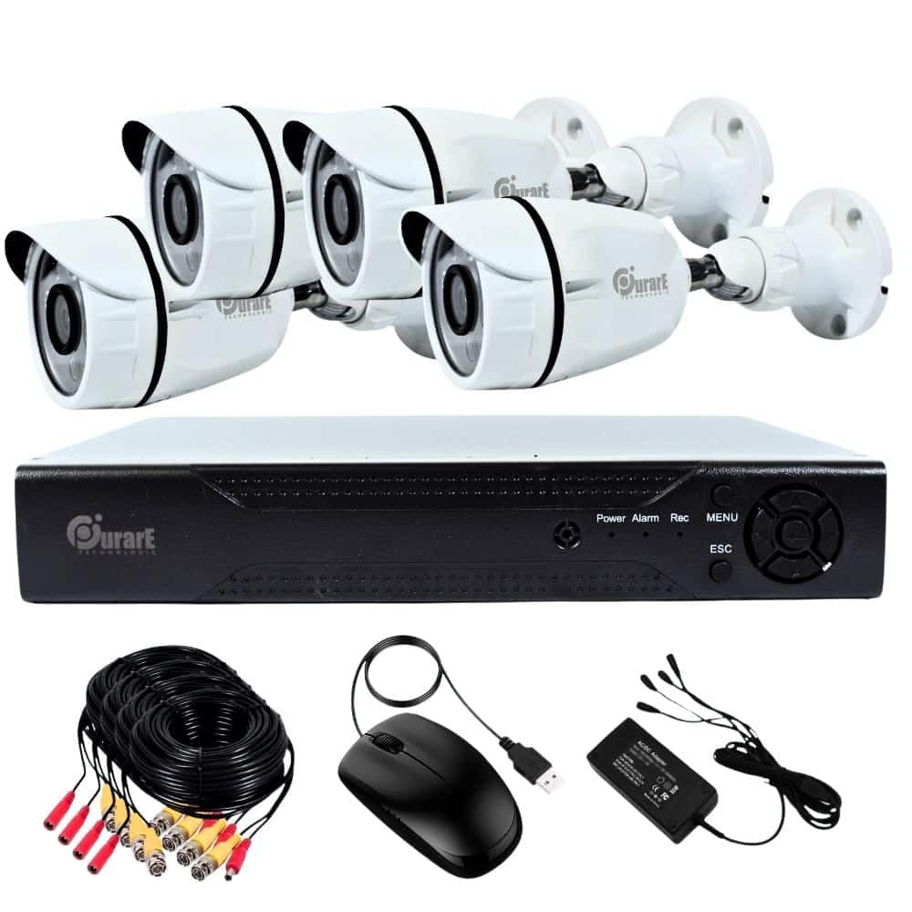 Kit de Seguridad 4 Camaras con Dvr y Cables Exterior Modelo Apolo