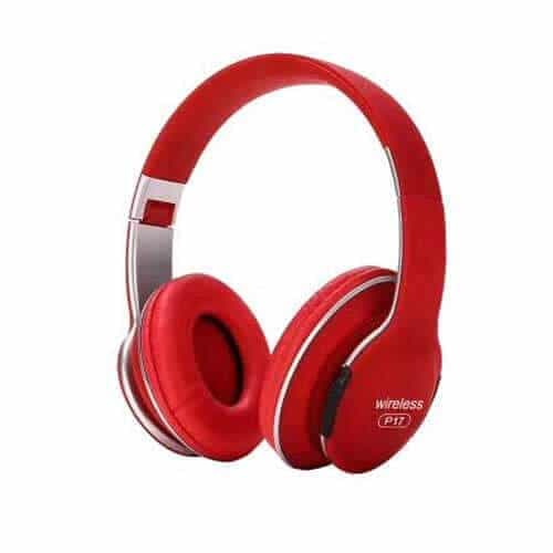 Auricular Bluetooth Fm Sd Modelo P17 Rojo