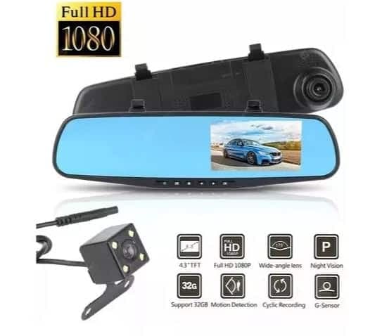 Camara Espejo Retrovisor con Camara Trasera de Auto Delantera Full HD
