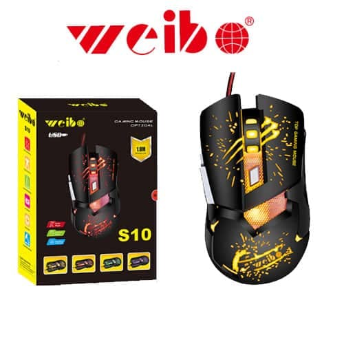 Mouse Gamer Cableado Control Dpi Weibo Serie 10