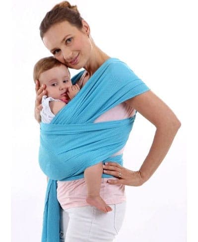 Porta Bebe Fular Recien Nacido Canguro Celeste