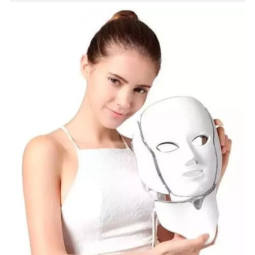 Máscara Facia Led 7 Colores Tratamento Fototerapia con Cuello