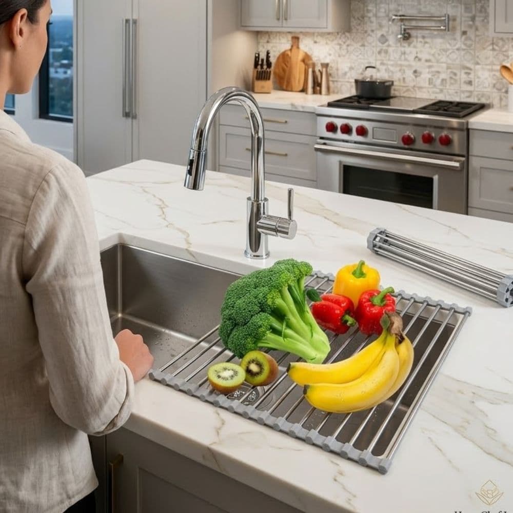 Escurreplatos Pileta Escurridor Acero Inoxidable Forrado Silicona