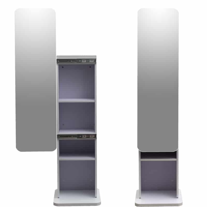Espejo Mueble Alhajero de Pie Retractil con Estantes