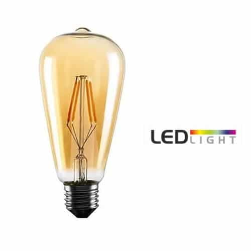 Lámpara Luz Led Filamento Vintage 8w Retro Forma Pera Lampara