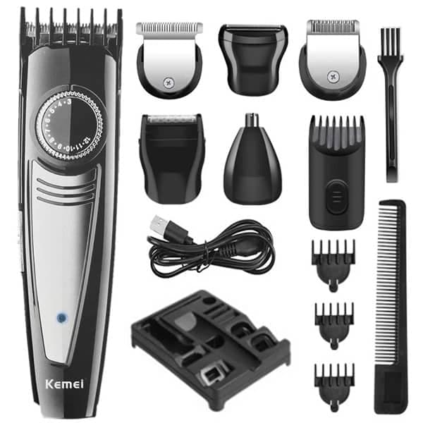 Corta Pelo Y Barba Kemei Peluqueria Barberia 9 Accesorios