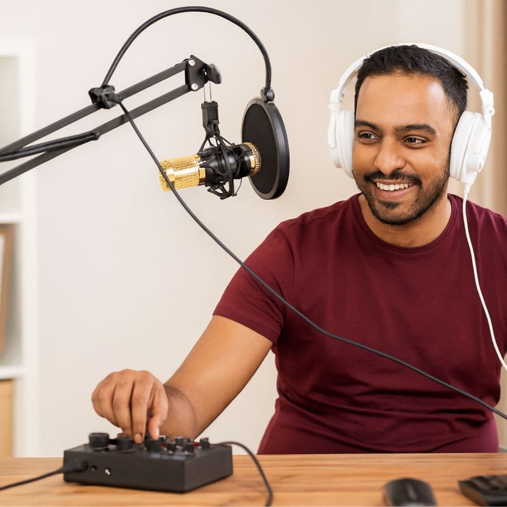 Micrófono Con Condensador Y Brazo Para Podcast Y Youtube Microfono