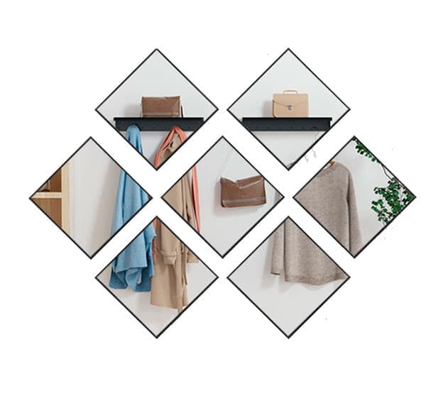 Espejo Pared Adhesivo Decorativo 7 Piezas 20x20 cm