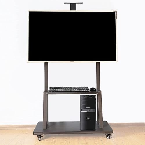 Soporte TV De Pie 60 a 100 Pulgadas Con Ruedas y Altura Ajustable