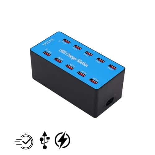 Cargador Super Rapido Multiple Conector Usb 10 Puertos