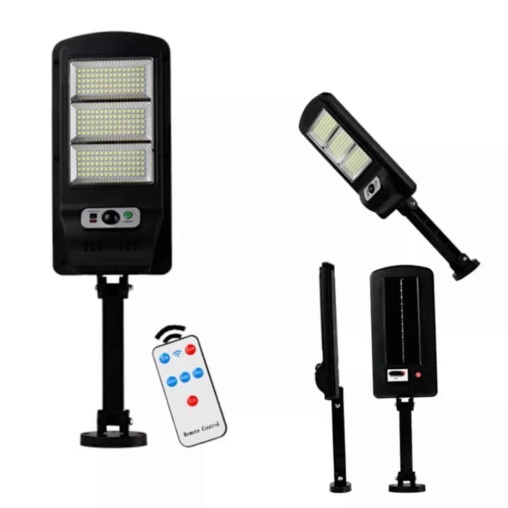 Foco Solar Led 100w Exterior Con Sensor Y Control + Brazo