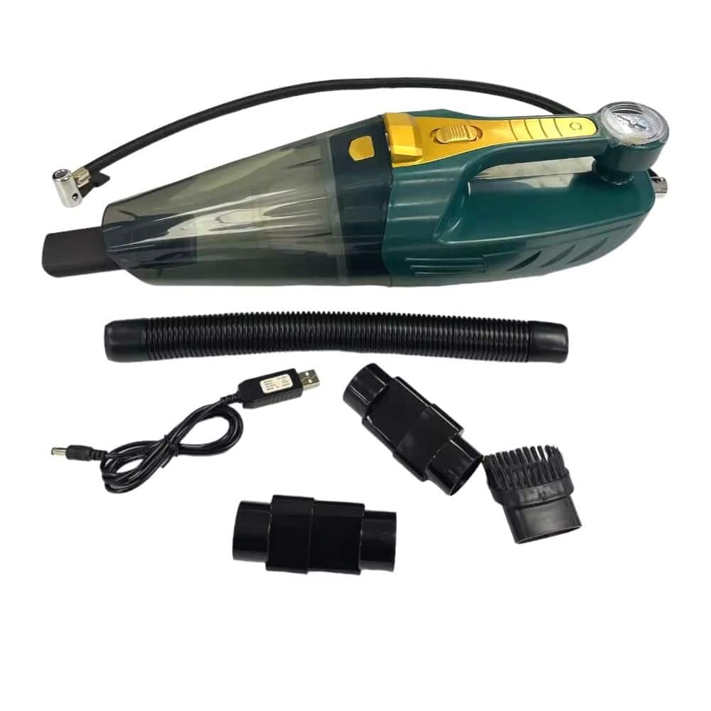 Aspiradora Auto De Mano 120w Polvo Agua Luz Inflador