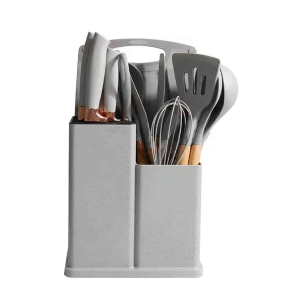 Set De Espatulas Silicona + Cuchillas Y Tabla 19 Piezas