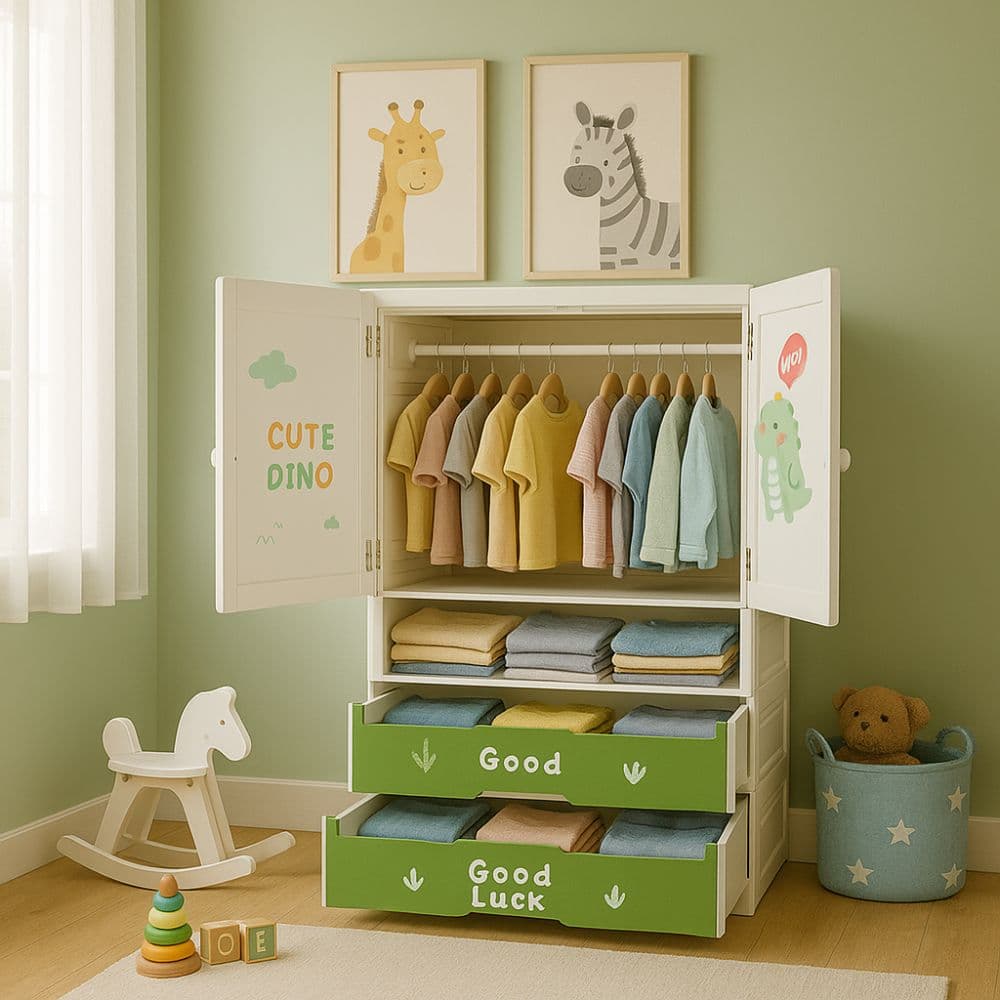 Armario Ropero Cajones Mueble Plástico 156 X 88 X 38cm