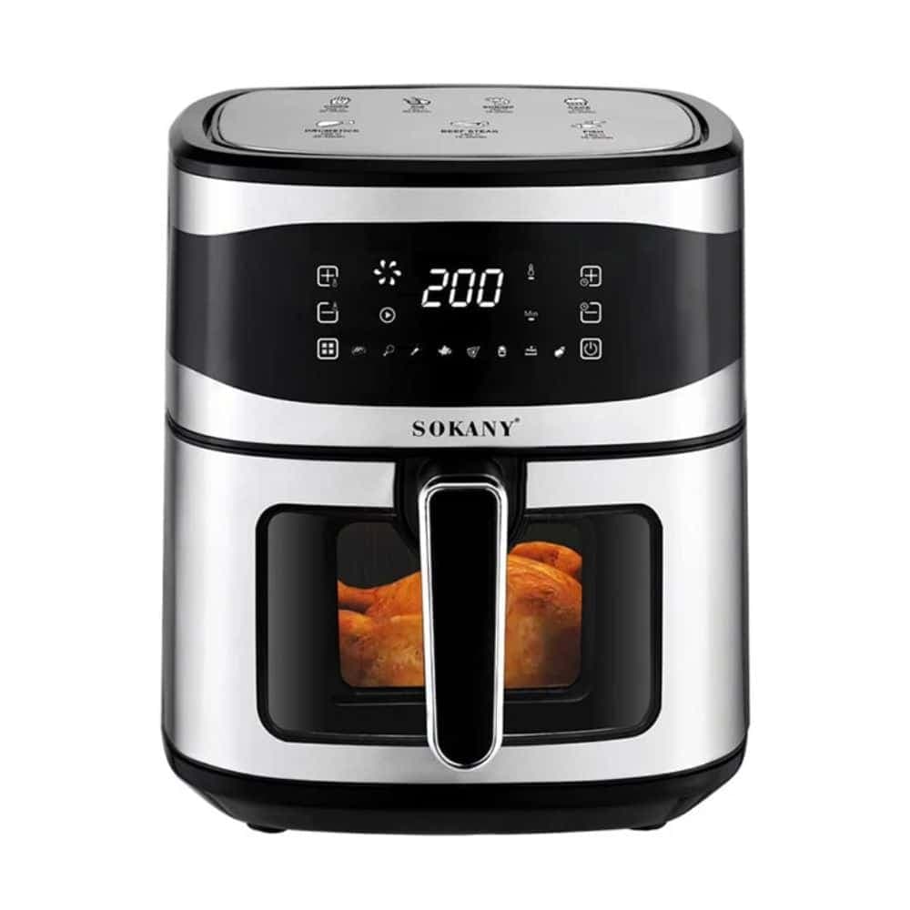 Freidora Sin Aceite 8.5 Litros Digital Puerta Vidrio Sokany 18000w