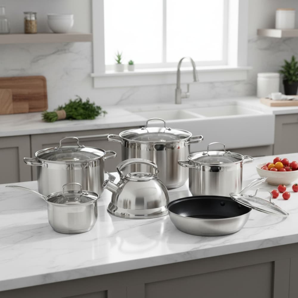 Juego de Bateria 12PCS Ollas +Caldera