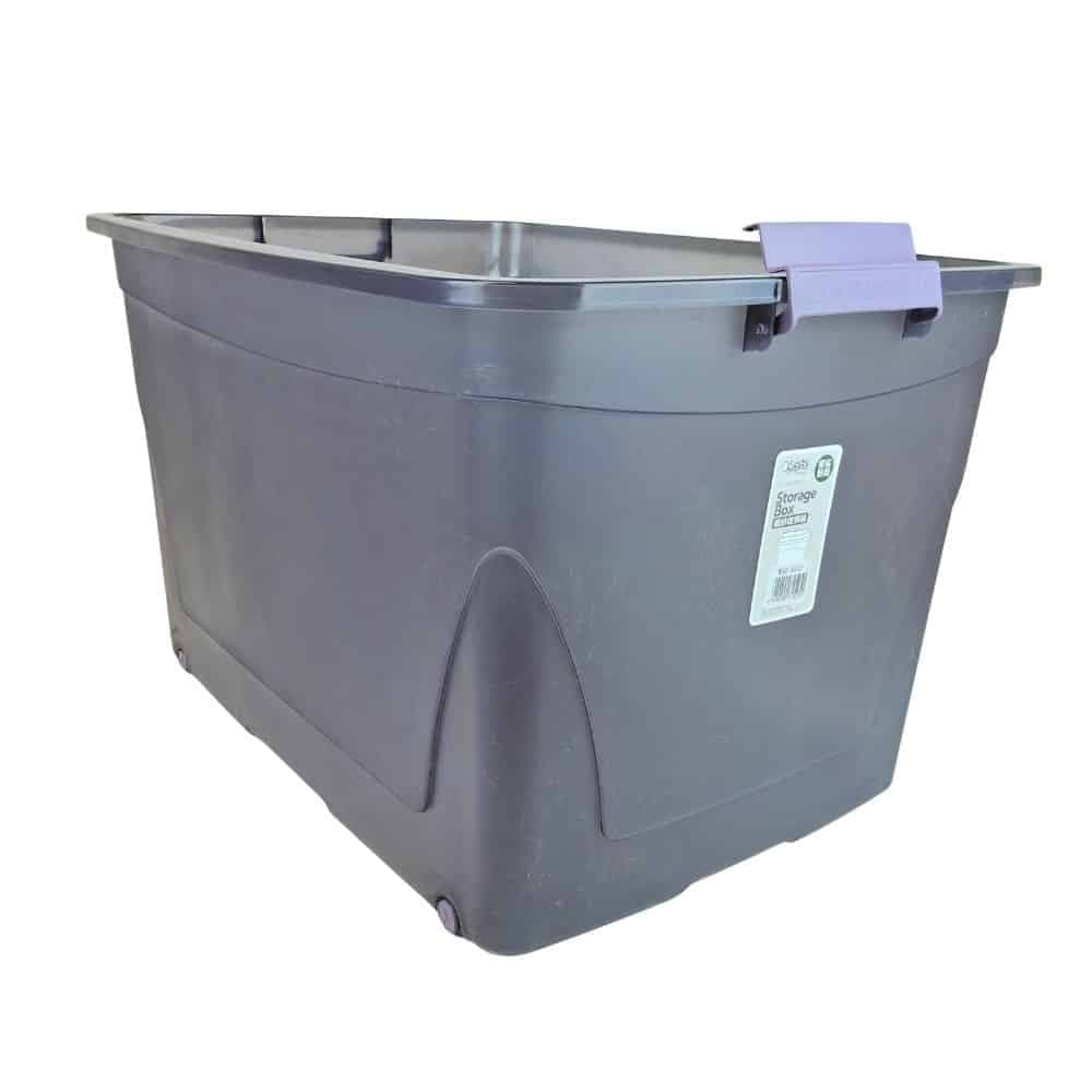 Caja de Plastico Organizadora 120Lts Con Tapa y Ruedas Apilable