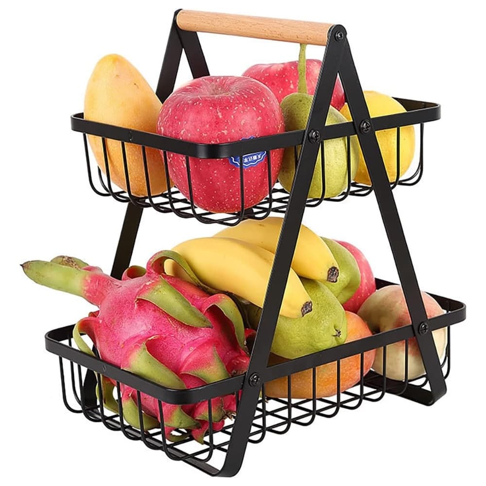 Canasto Organizador Fruta Verdura 2 Pisos Metal