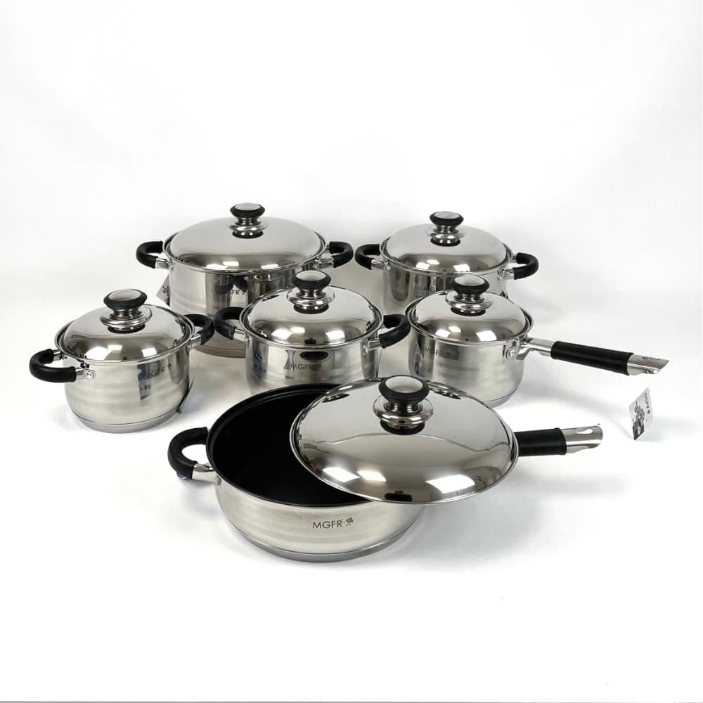 Juego de Bateria Ollas 12pcs Acero Inoxidable