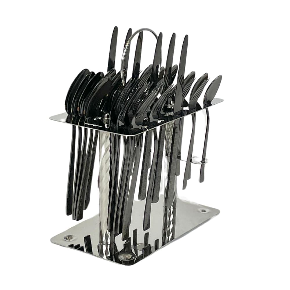 Set Cubiertos de 30 Piezas Con Soporte Metálico