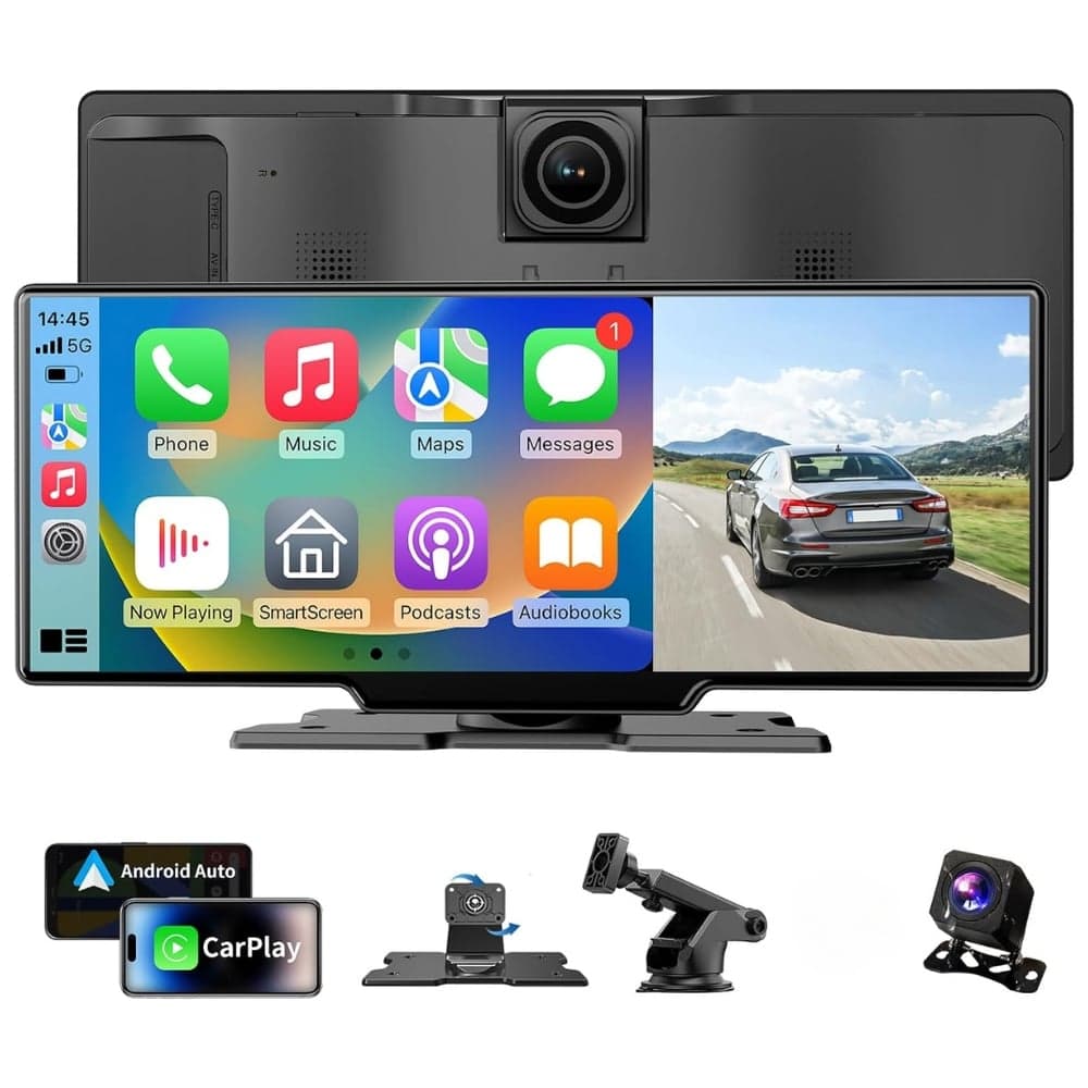 Radio Multimedia Para Auto 10.2 Pulg Sin Instalacion Doble Camara