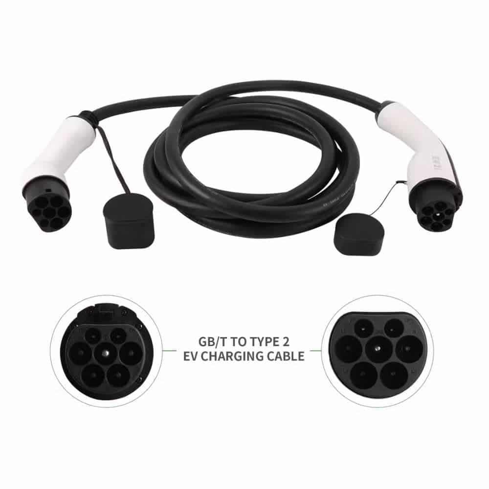 Cable Carga Auto Electrico Tipo 2 a GBT EV 22kw 220V GBT