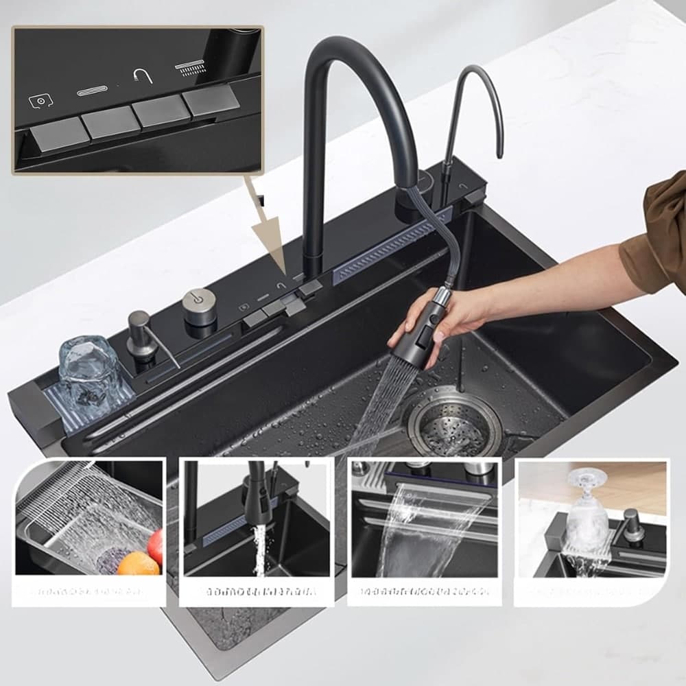 Pileta de Cocina Multifuncion Con Botones