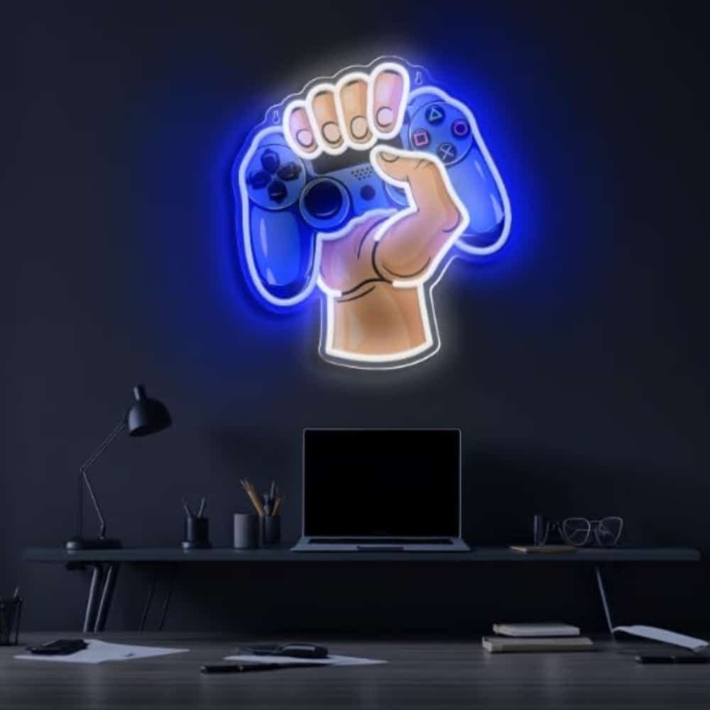 Cartel Acrilico de Neon LED Joystick 33cm