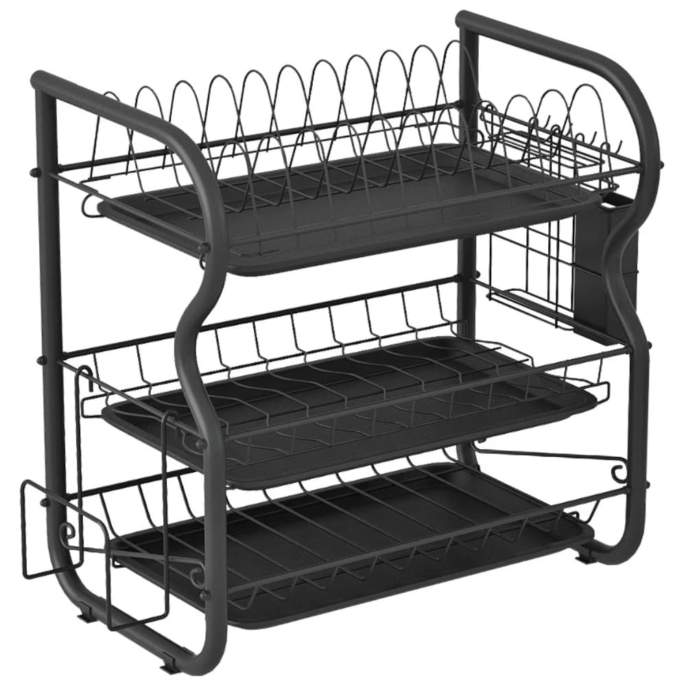 Escurridor de Acero Negro 3 Pisos