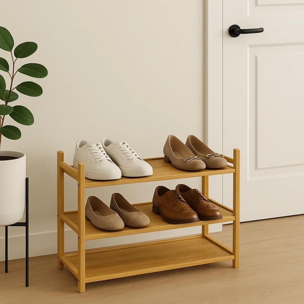 Zapatero De Bambu Organizador 3 Estantes