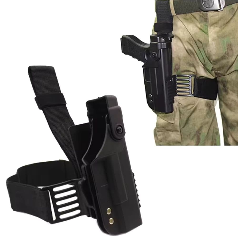Canana Tactica Pierna Militar Policial Ajustable Con Hebilla Rapida Porta Pistola Universal Nylon Resistente 20 X 8 X 35 Cm