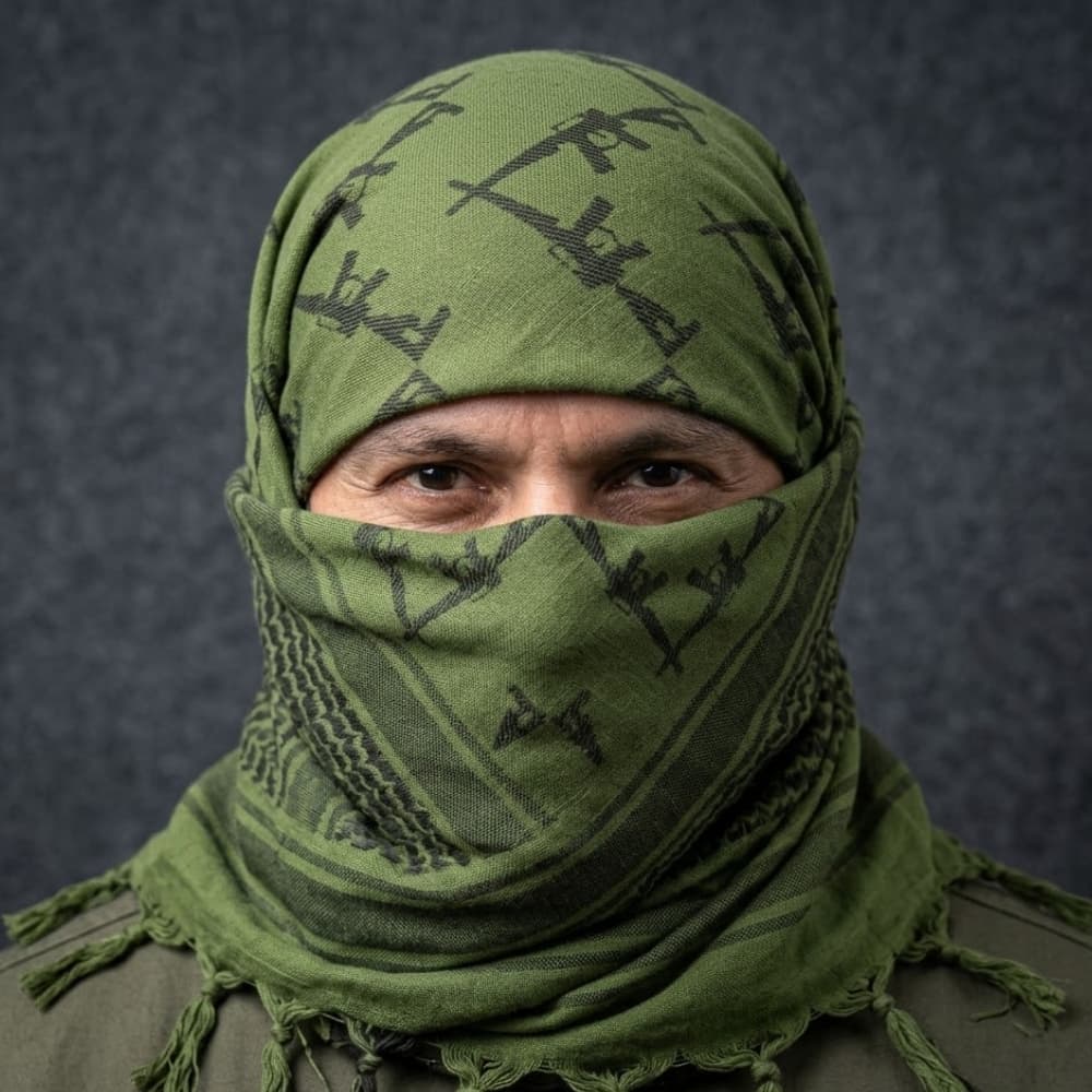 Pañuelo shemagh algodón 110x110 bufanda táctica turbante multiuso unisex