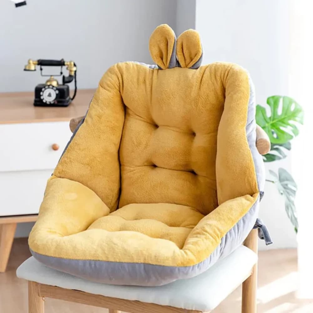 Almohadon Ergonomico Para Silla Cojin Respaldo Acolchonado Suave Antideslizante Color Amarillo