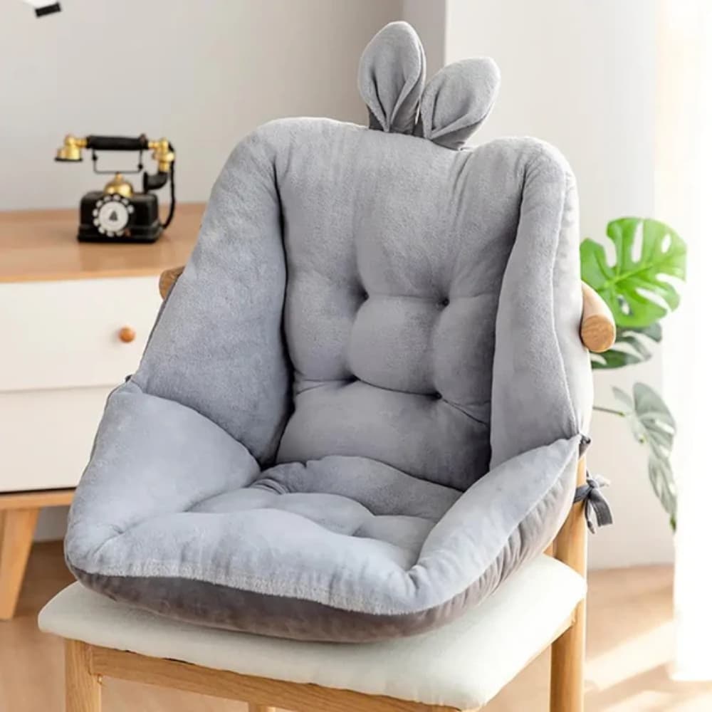 Almohadon Ergonomico Para Silla Cojin Respaldo Acolchonado Suave Antideslizante Color Gris