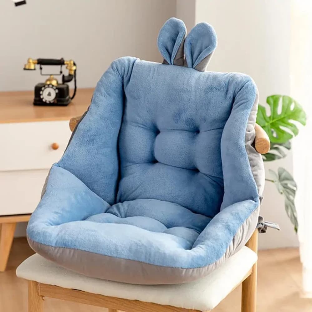 Almohadon Ergonomico Para Silla Cojin Respaldo Acolchonado Suave Antideslizante Color Celeste
