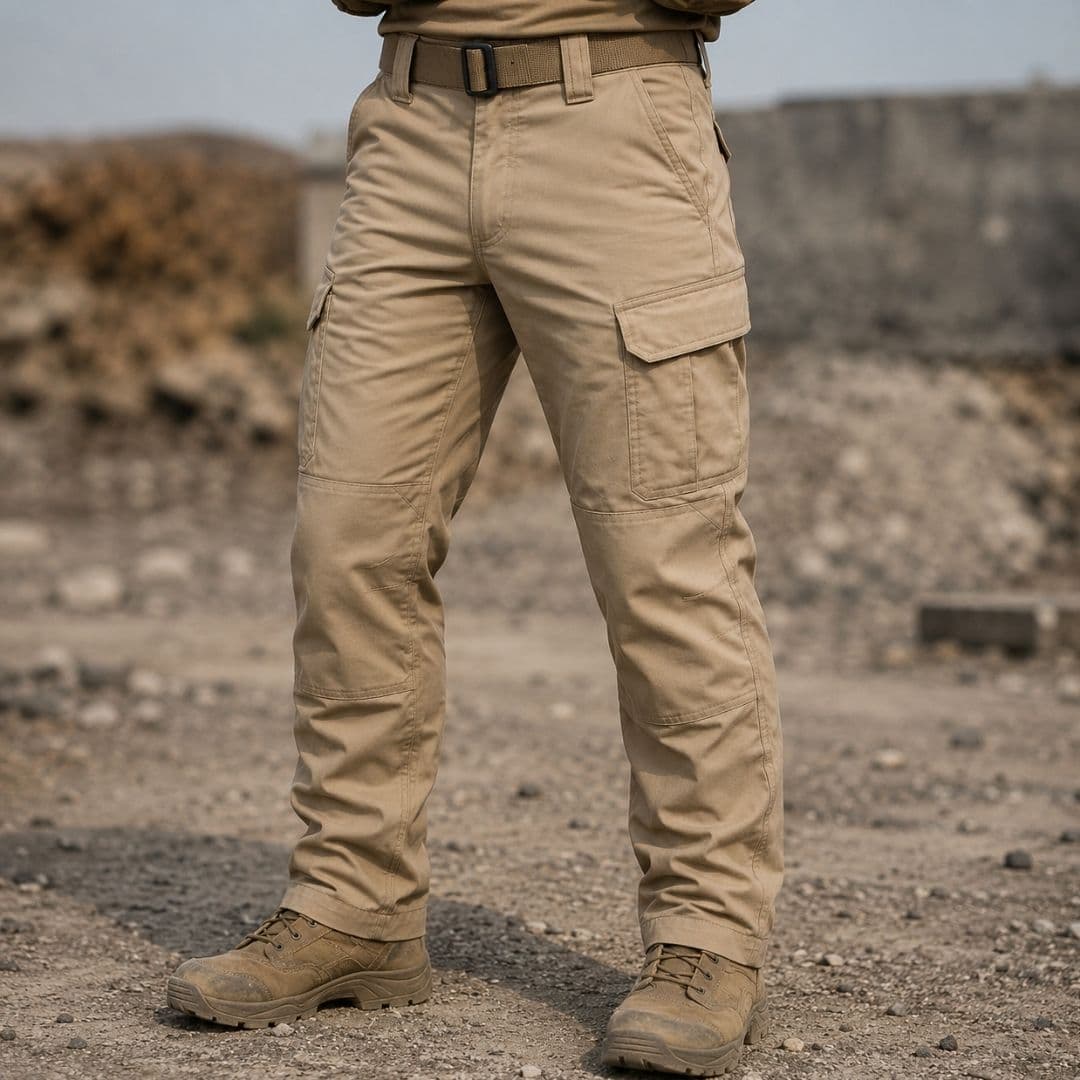 Pantalón Táctico Beige Militar Resistente Y Funcional Impermeable
