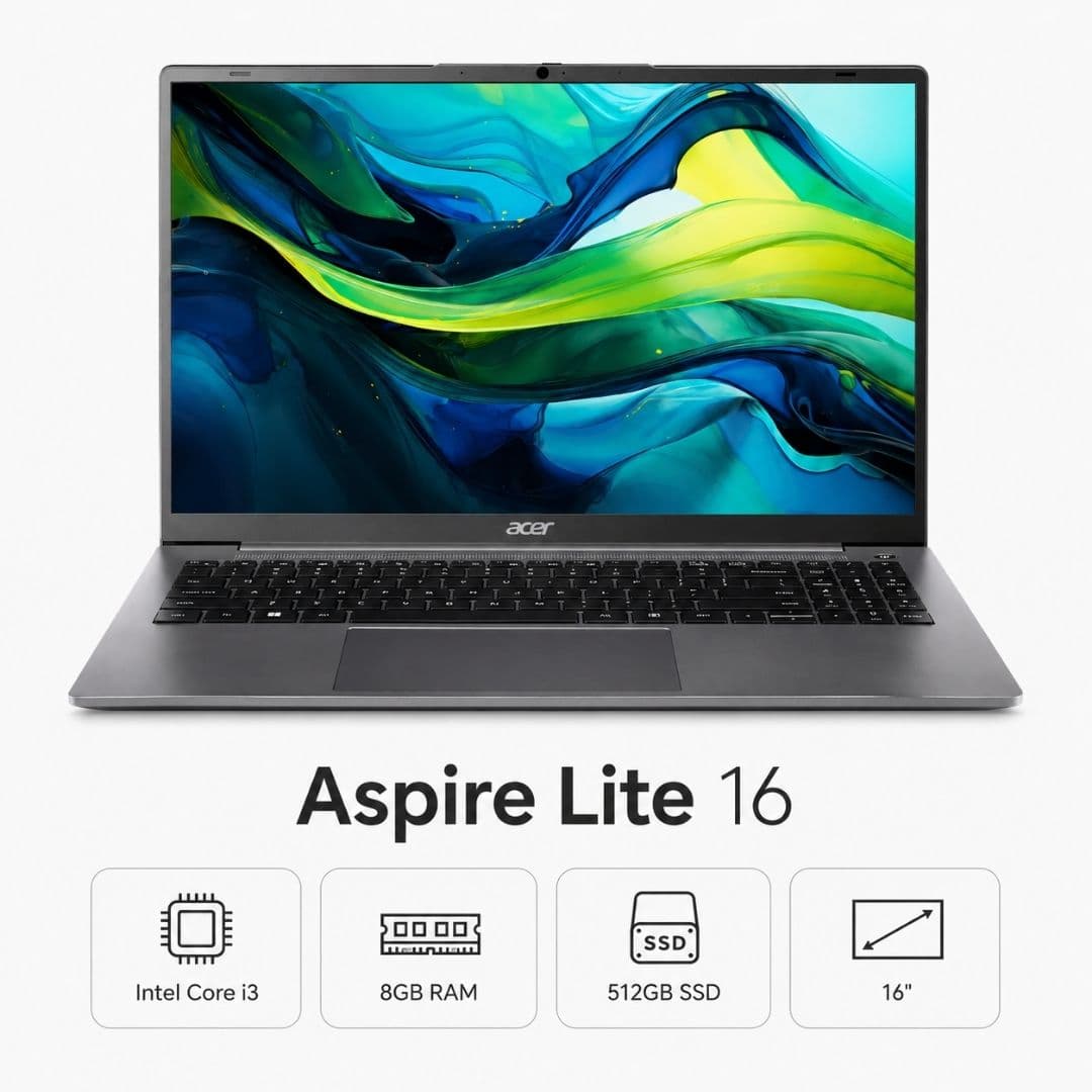 Notebook Acer Aspire Lite Procesador I3 Memoria Ram 8 Gb Disco Duro 512gb Ssd Pantalla 16 Pulgadas
